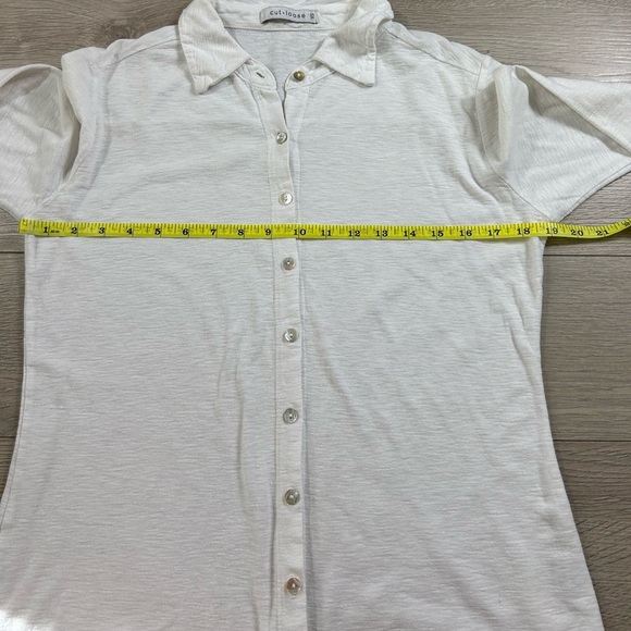 Cut Loose White Linen Cotton Button Front Shirt - Picture 7 of 8